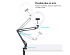 Кільцеве світло зі струбциною Puluz PKT3090B 26см (10W)