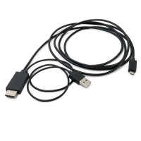 Кабель перехідник Extradigital MHL, microUSB (5pin) M, USB M-HDMI AM (1.8m) (KBV1683)