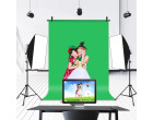 Фон із стійкою Puluz PU5204G Chroma key зелений (100x200см)