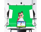 Фон із стійкою Puluz PU5205G Chroma key зелений (200x200см)