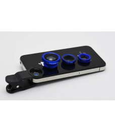 Объектив для телефона iLens Clip 3 in 1 blue